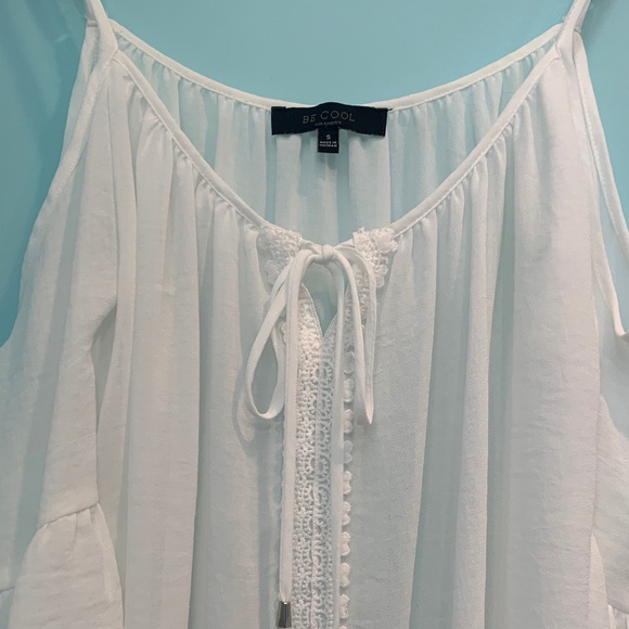 BE COOL Los Angeles White Flowy Shirt - Picture 2 of 4